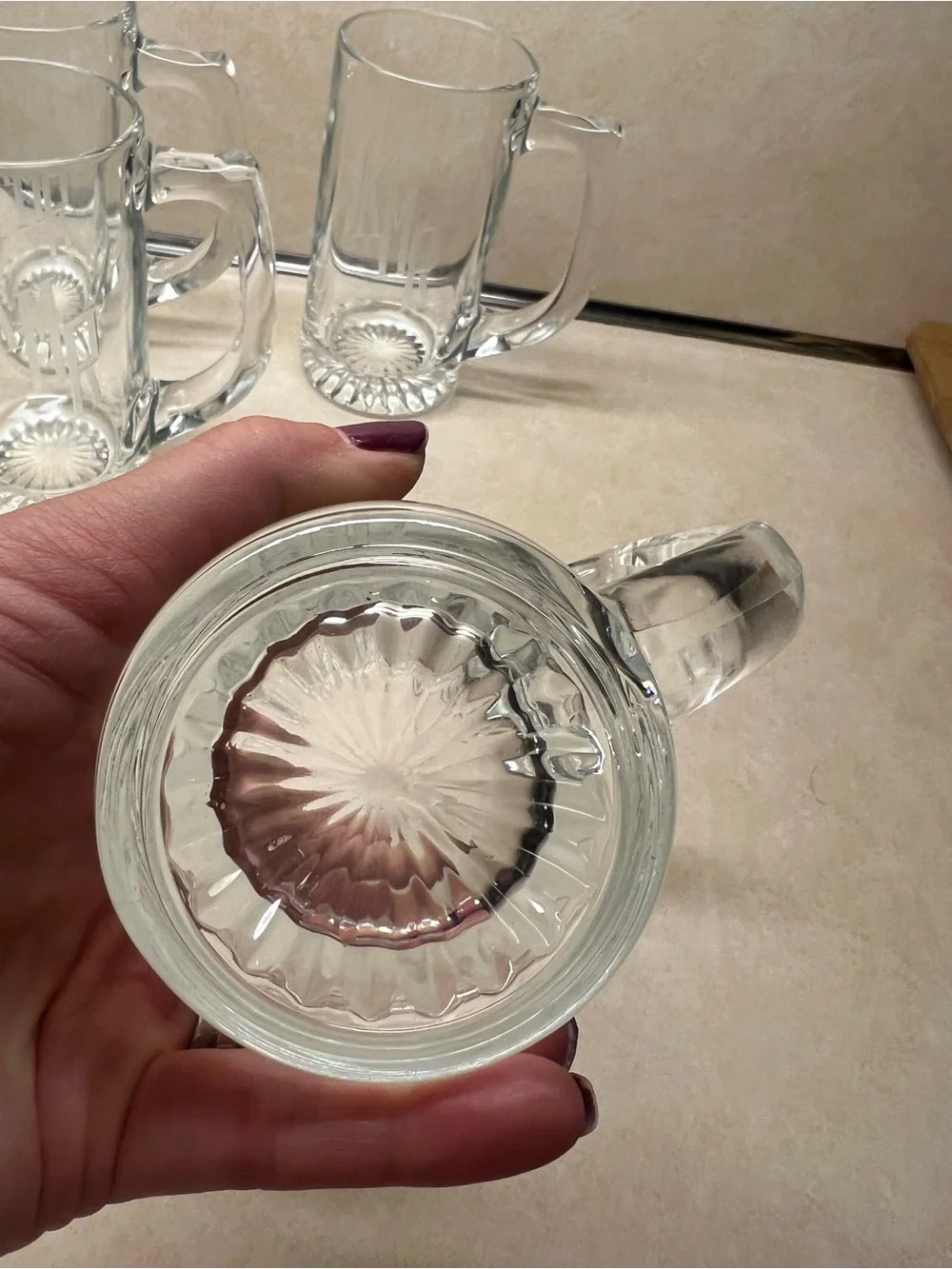 Etched Glass Beer Stein with Monogram KMR